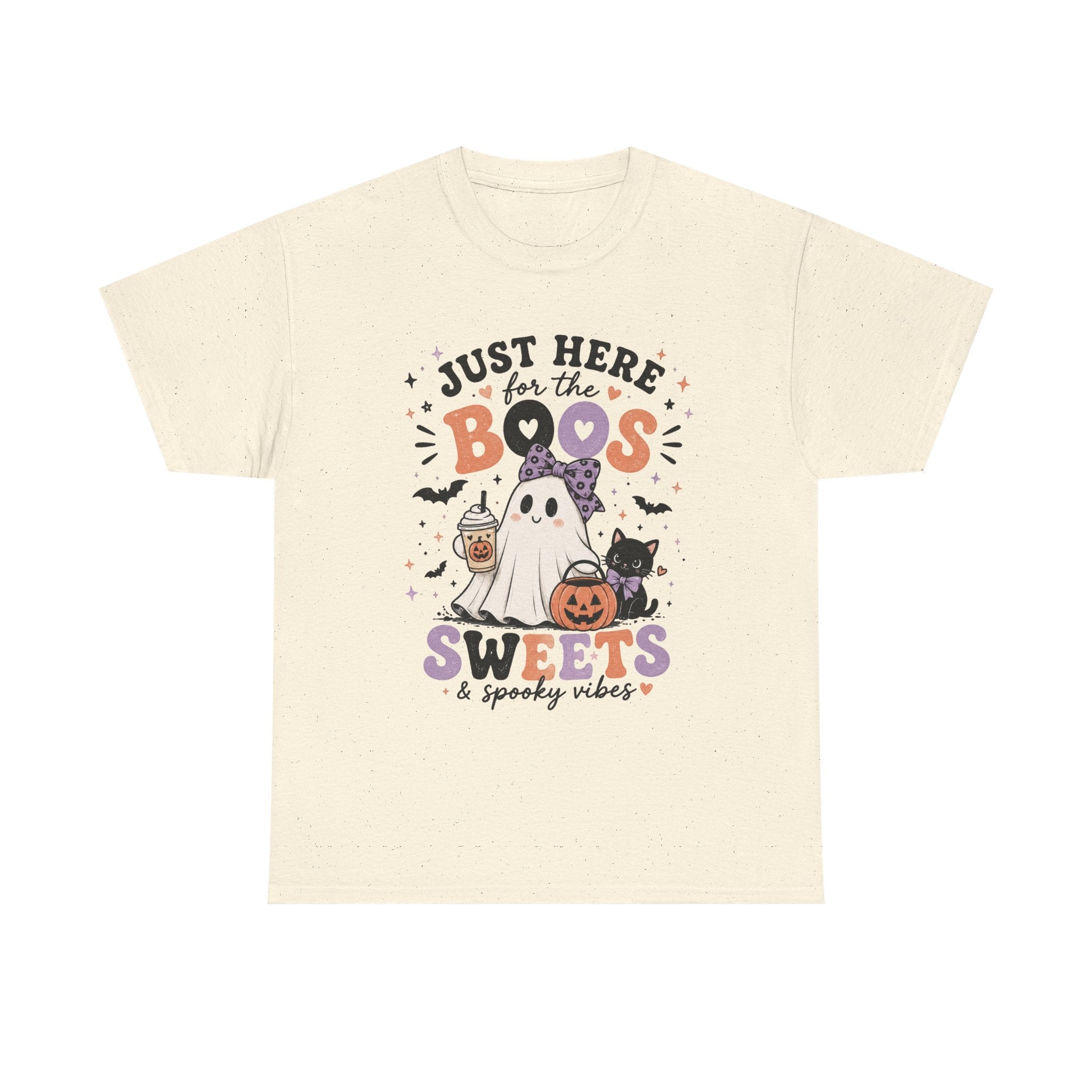 Just Here for the Boos, Sweets & Spooky Vibes Graphic Tee