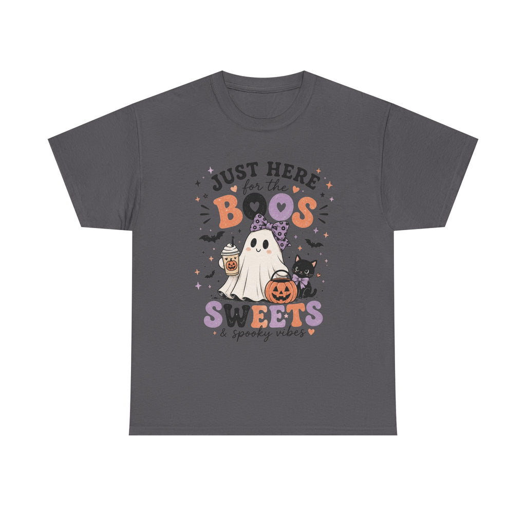 Just Here for the Boos, Sweets & Spooky Vibes Graphic Tee