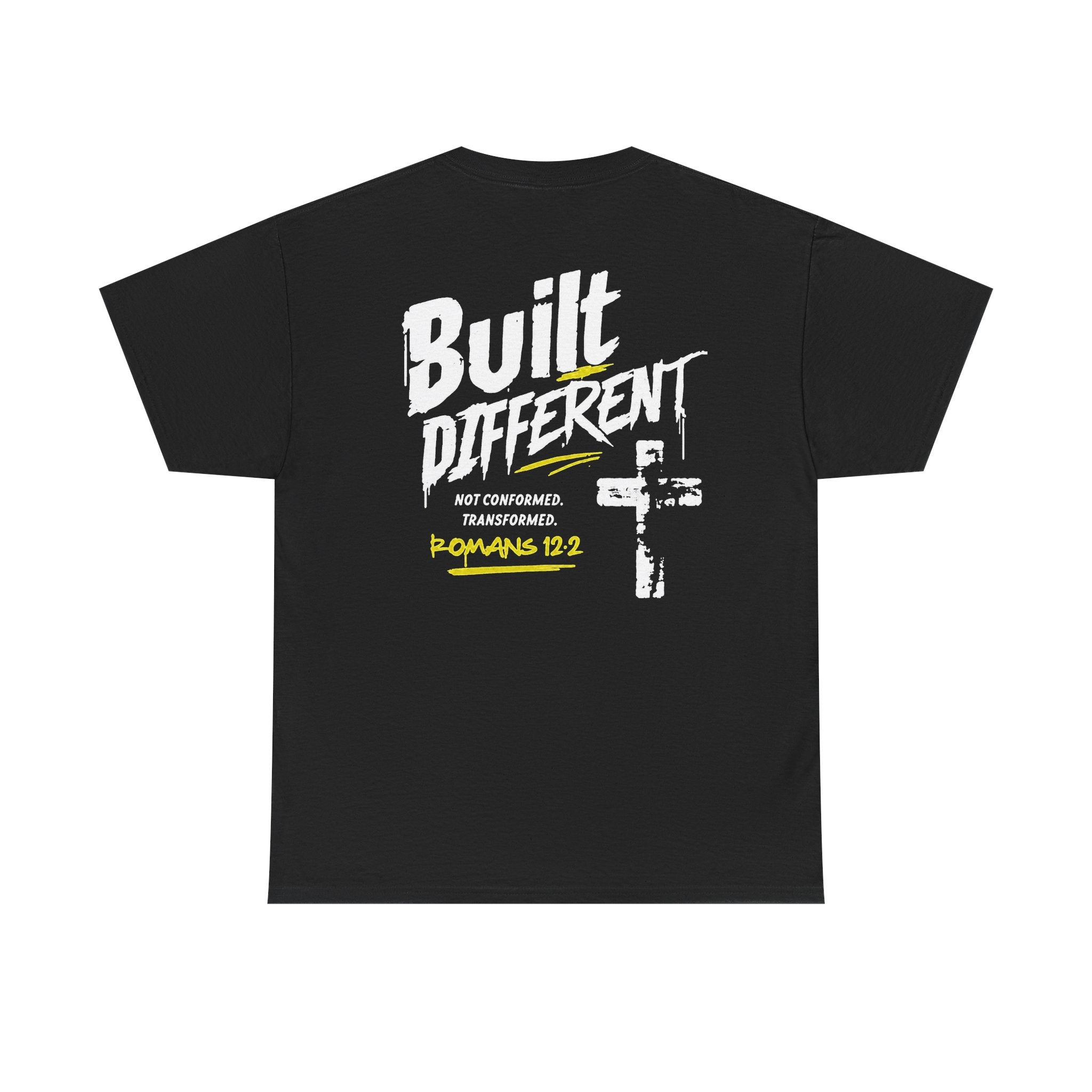 Built Different™ Christian Graphic Tee | Romans 12:2 Faith Shirt | Unisex Inspirational T-Shirt