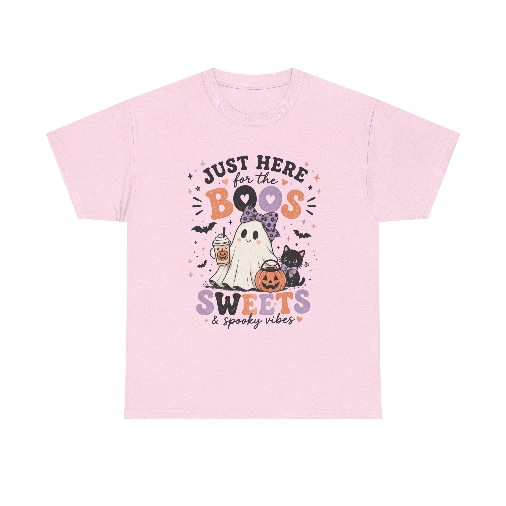 Just Here for the Boos, Sweets & Spooky Vibes Graphic Tee