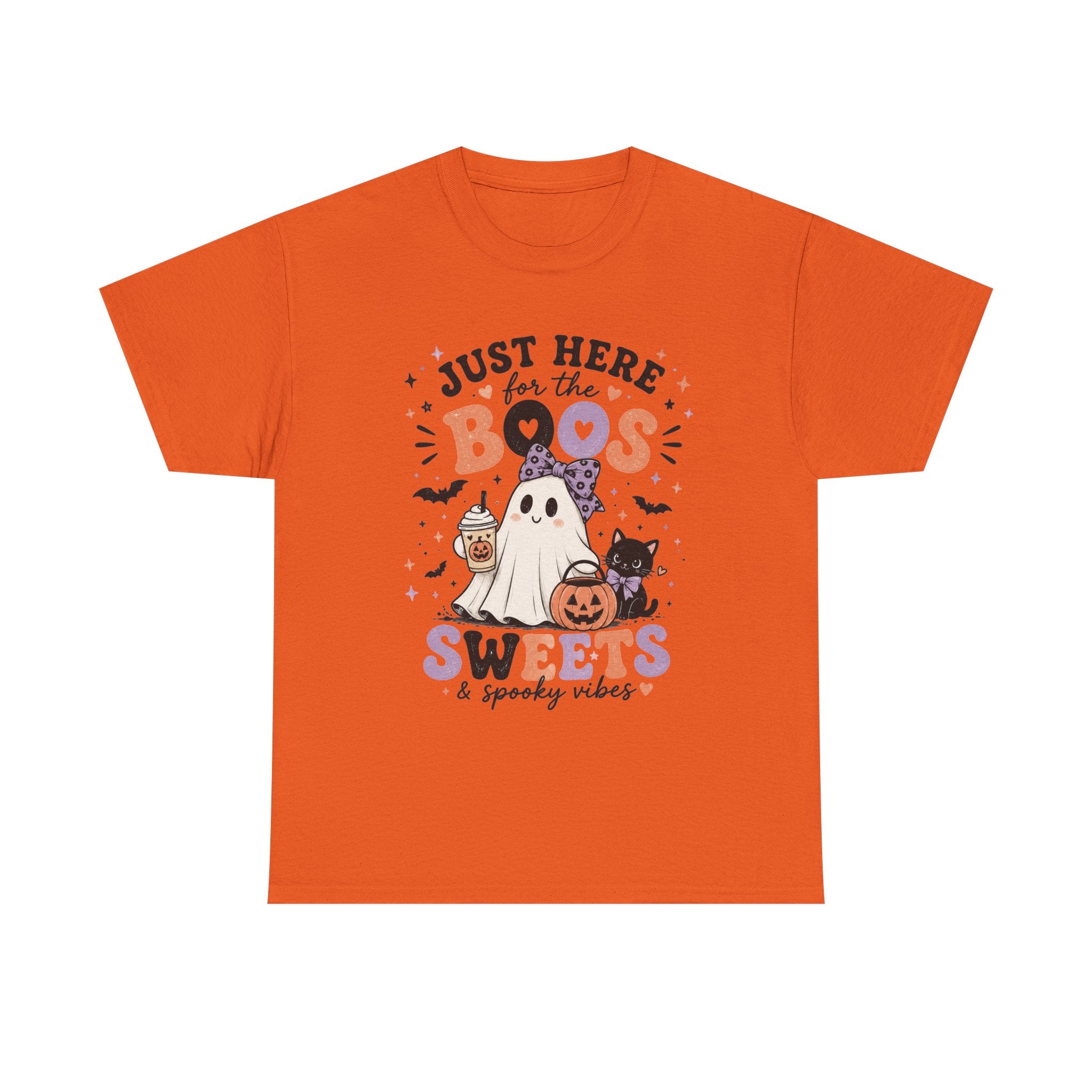 Just Here for the Boos, Sweets & Spooky Vibes Graphic Tee