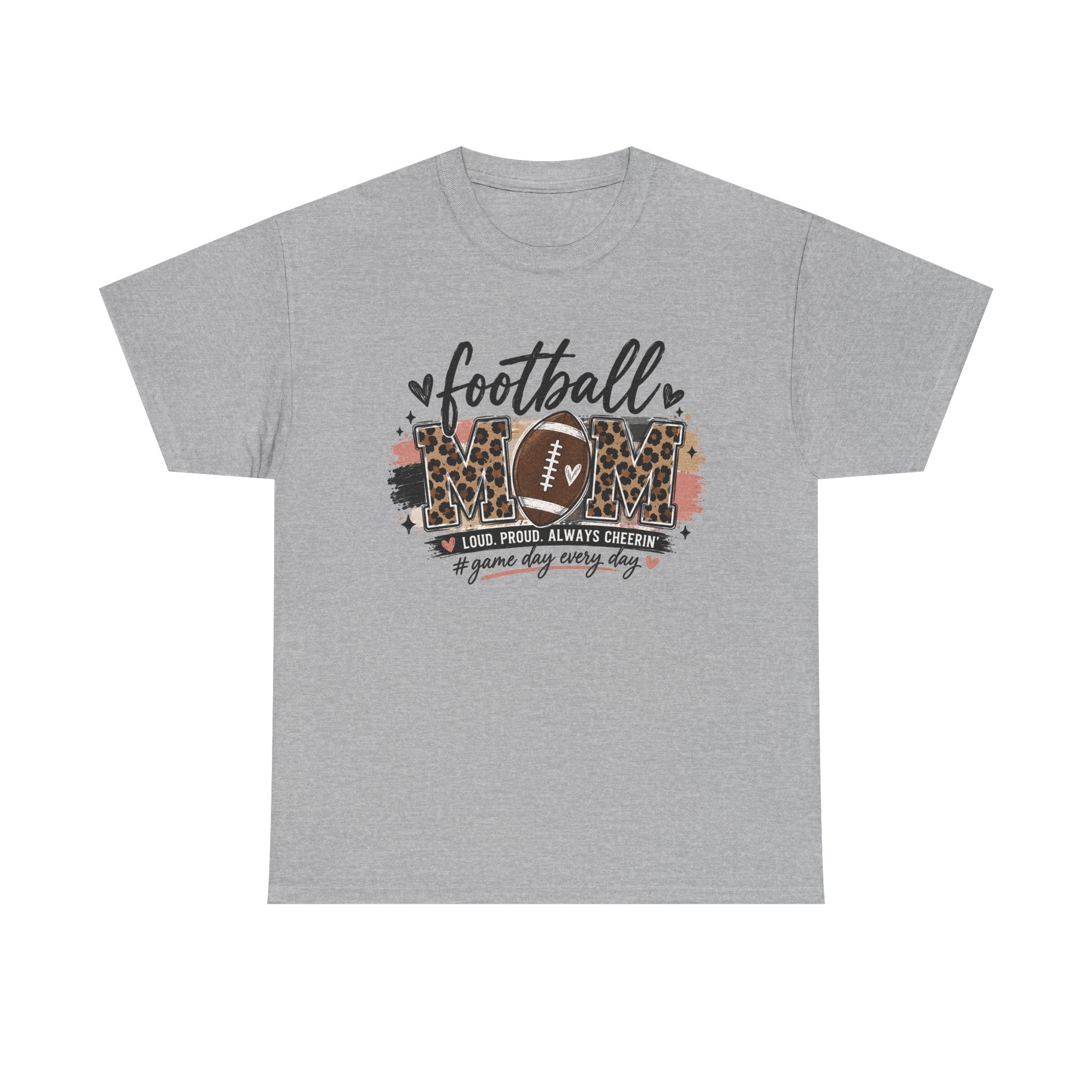 Football Mom Leopard Graphic Tee | Loud. Proud. Always Cheerin’