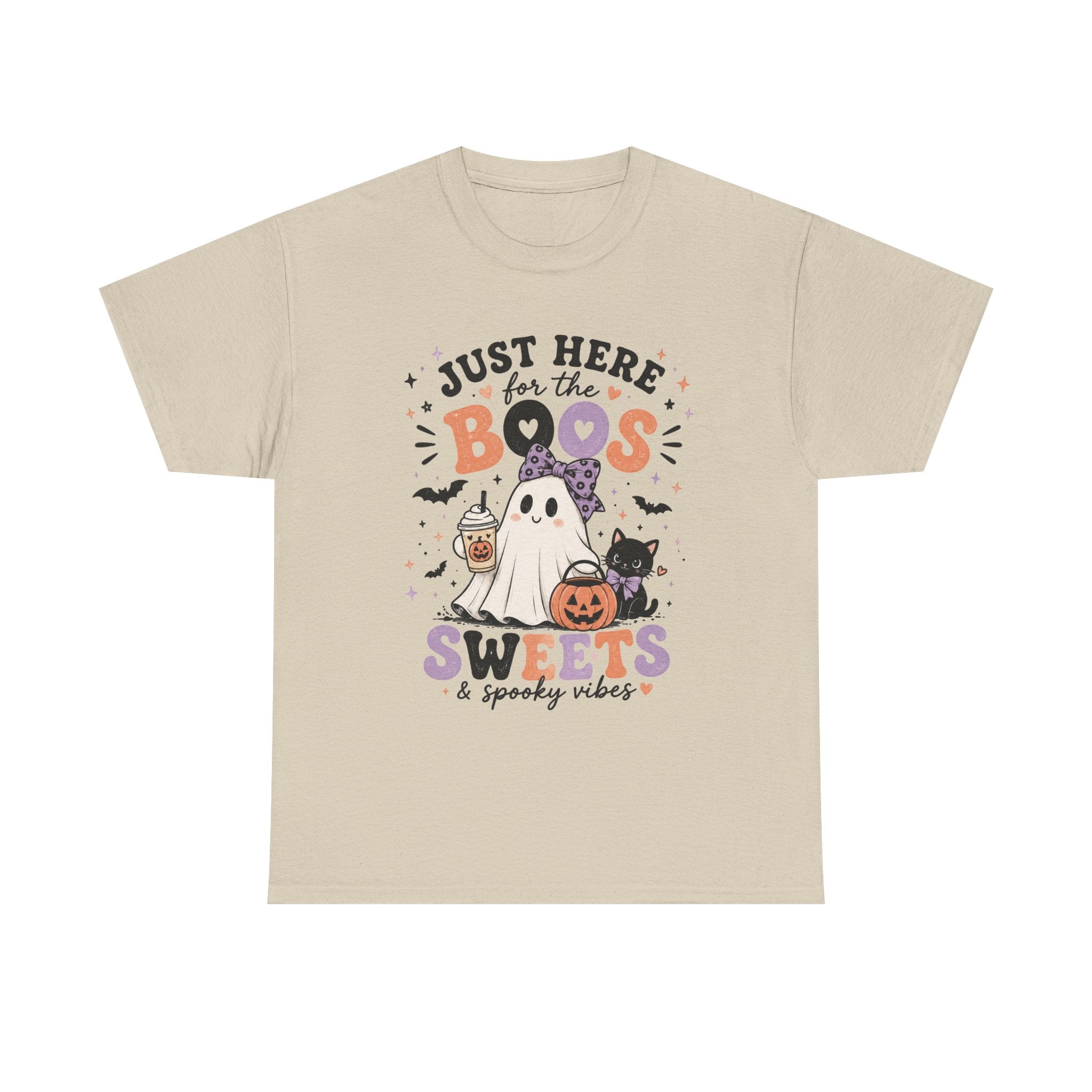 Just Here for the Boos, Sweets & Spooky Vibes Graphic Tee