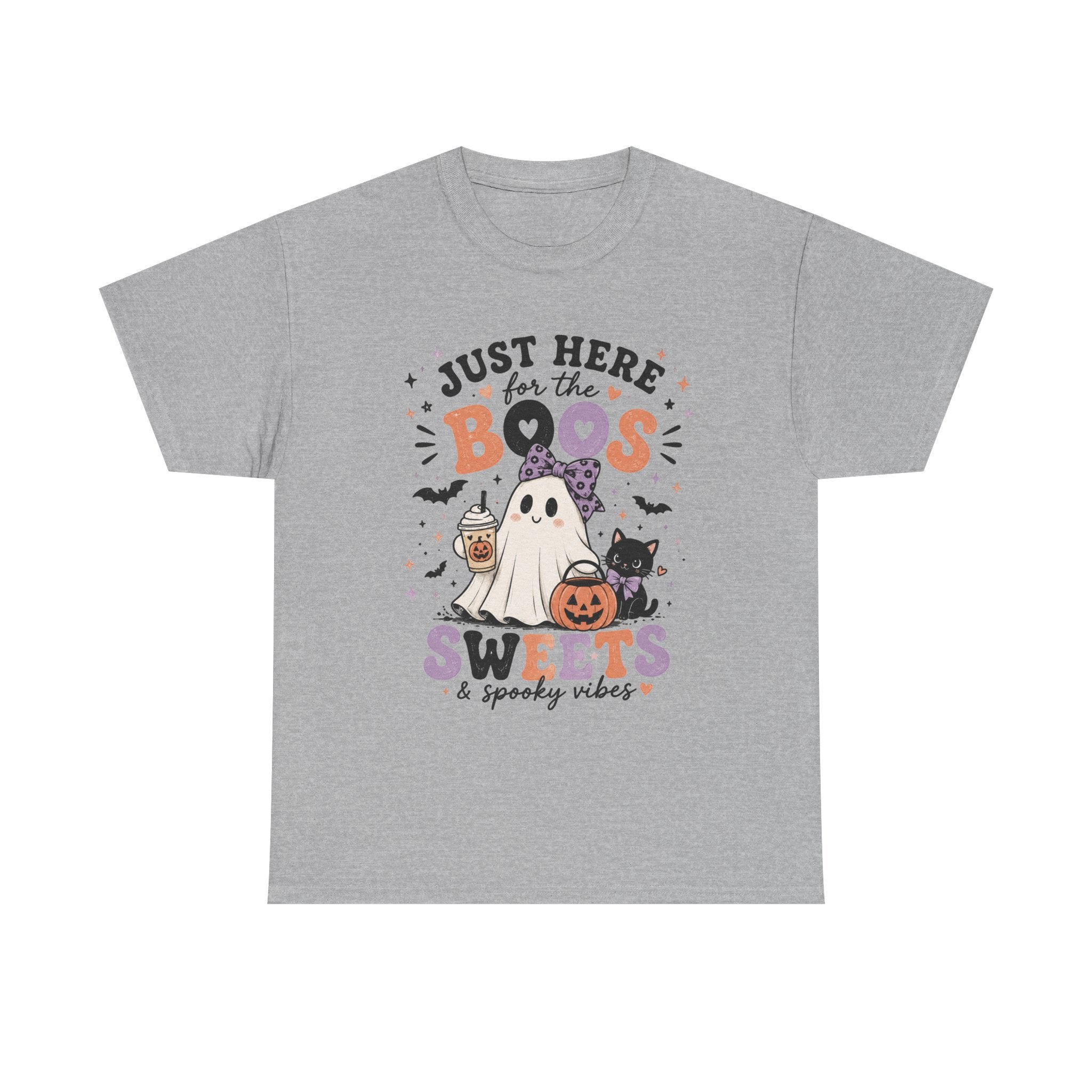 Just Here for the Boos, Sweets & Spooky Vibes Graphic Tee